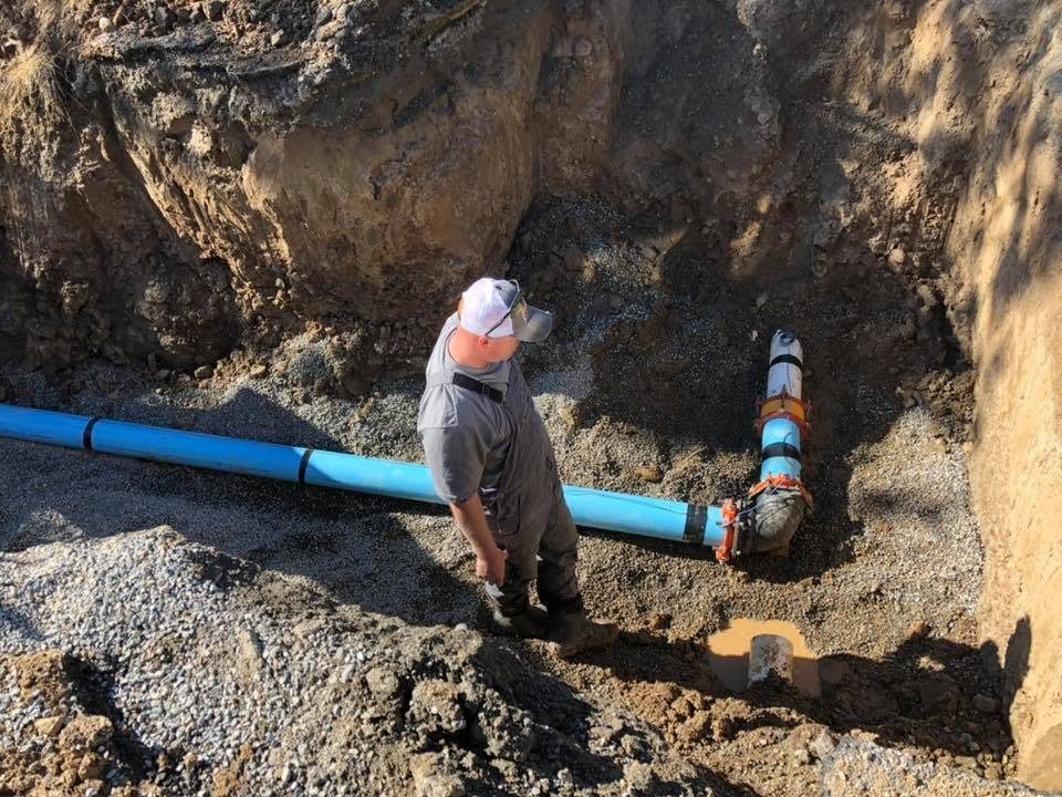 Sewer and water line installation